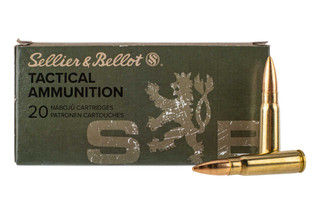 Sellier & Bellot 7.62x39mm 124gr FMJ Brass Cased Ammunition comes in a box of 20
